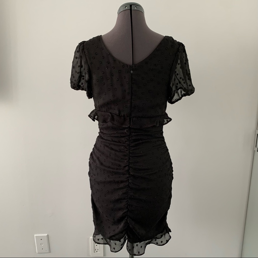 Black Polkadot Mini Dress - Picture 3 of 4